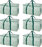 BALEINE 6-Pack Oversized Moving Bags with Reinforced Handles, Heavy-Duty Storage Tote for Clothes, Moving Supplies (Antique Folidage, 6-Pack)