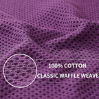 Homaxy 100% Cotton Waffle Weave Kitchen Dish Towels, Ultra Soft Absorbent Quick Drying Cleaning Towel, 13 x 28 Inches, 4-Pack, Purple