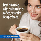 Decaf Genius Keto Coffee Pods with MCT Oil, Turmeric, and B Vitamins by VitaCup for Focus in Recyclable Single Serve Pod Compatible with K-Cup Brewers Including Keurig 2.0, 32 CT