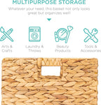 Best Choice Products 13x13in Pack of 5 Cube Storage Baskets, Water Hyacinth Multipurpose Collapsible Organizers, Handwoven Laundry Totes for Laundry, Living Room, Kids Room & Nursery - Natural