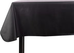 Yourtablecloth Heavy Duty Vinyl Rectangle or Square Tablecloth – 6 Gauge Heavy Duty Tablecloth – Flannel Backed – Wipeable Tablecloth with Vivid Colors & Many Sizes 52 x 108 Black