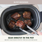 GreenPan Elite 14-in-1 Programmable 6QT Electric Slow Cooker, Dishwasher Safe Lid & Removable Crock, PFAS-Free Healthy Ceramic Nonstick Multi-Cooker, Sear, Sauté, Brown, Steam Basket, Roast, Clay
