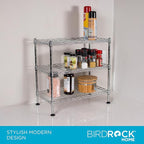 Internet's Best 3-Tier Compact Wire Utility Shelving Unit - Adjustable Storage Rack for Kitchen, Bathroom, Pantry, Laundry, Cabinets - Durable Chrome Steel - Shelving for Under Sink Organization