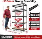HOMEDANT 5-Tier Laminated Boltless Heavy Duty Metal Shelving Unit Adjustable Garage Storage Utility Rack Shelves Organization Multipurpose Shelf Warehouse Industrial 39.8" W x 18.2" D x 71.3" H 3Pack