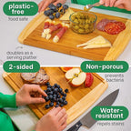 GREENER CHEF 15 Inch Medium Cutting Board with Lifetime Replacements, Bamboo Cutting Boards for Kitchen, Butcher Block, Medium Wooden Chopping Board for Meat, Veggies, Non Toxic Charcuterie Board