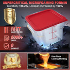 2QT&4QT NSF Food Storage Containers with Lids: 4 PCS [Total Food Grade][Hot&Cold Resistant] Commercial Clear Food Storage Containers for Restaurant Kitchen Proof Dough (Red)