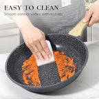 GiPP Nonstick Frying Pan Skillet - 9.5" Grey Granite Non Stick Pans, Omelette Pan with Heat-Resistant Handle, Compatible with All Stovetops, PFOA Free