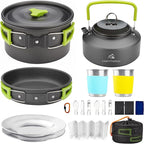 Camping Cookware Set - 19-Piece Lightweight Backpacking Cookware with Pots, Pans, Utensils - Compact Outdoor Cooking Kit for Camping, Hiking, Backpacking & Survival