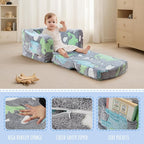 Thick Comfy Toddler Chair and Couch for Kids,2-in-1 Soft Plush Fold Out Sofa for Children,Convertible Couch to Lounger for Toddler