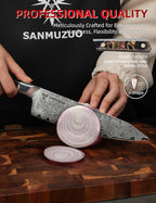 Kitchen Chef Knife 8 Inch, Professional Kitchen Knife, Ultra Sharp Damascus Powder Steel with Full-tang Resin Handle, Bi Series