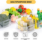 Clear Plastic Storage Bins, Set of 12, Multi-Use Organization and Storage Containers for Pantry, Cabinet, Refrigerator, Freezer, Bathroom, Organizer Bins for Home & Kitchen