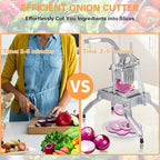 Hakka Commercial Onion Slicer, Vegetable Fruit Cutter with 3/16" & 1/4" Blades Heavy Duty Onion Cutter Stainless Steel Removable and Replaceable Kattex Chopper Tomato Slicer, Sliver