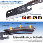 XYJ Kitchen Knife Block Set, High Carbon Steel Blade, Knives Set with Holder, Cutting Board, Sharpener Rod, Scissors, Cut Resistant Gloves, Cleaver, Slicing Chef Knives, Full Tang Pakkawood Handle