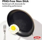 OXO Enhanced 10” Nonstick Frying Pan Skillet, Ceramic PFAS-Free Cookware, Stainless Steel Handle, Eggs & Omelets, Dishwasher & Oven Safe, Biscuit Brown