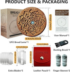 UFO Bread Lame Sourdough Scoring Tool - Dough Scoring Tool for Sourdough Bread baking & Bread Making Tool, Wooden Scoring Tool with 5 Razor Blades, Leather Storage Cover, Finger Sleeves, Cleaning Tool