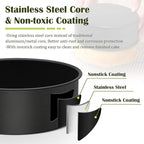 E-far 8 x 3 Inch Cake Pan Set of 3, Nonstick Stainless Steel Round Cake Pans Tin for Baking Birthday Wedding Layer Cakes, Stainless Steel Core & Non-toxic Coating, Deep & Straight Side