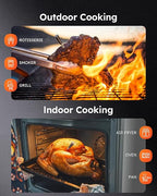 Wireless Meat Thermometer with App Control, 600FT Bluetooth Range, 6 Sensors, 0.5S Instant Read, LCD Display, IP67 Waterproof Real-Time Monitoring & Smart Alerts for BBQ, Grill, Oven
