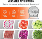 VEVOR Manual Vegetable Fruit Slicer, 0-0.5"/0-12mm Thickness Adjustable Commercial Slicer Machine, Stainless Steel Food Cutter Slicing Machine with 2 Spare Blades, for Potato, Cucumber, Lemon, Tomato