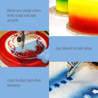 U.S. Cake Supply Complete Cake Airbrush Decorating Kit with 24 Vibrant Food Colors - Air Brush for Cake Decoration, Cupcakes, Cookies & Desserts