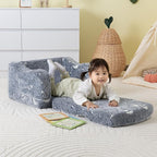Thick Comfy Toddler Chair and Couch for Kids,2-in-1 Soft Plush Fold Out Sofa for Children,Convertible Couch to Lounger for Toddler