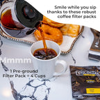 Colonial Coffee Roasters In-Room Hotel Ground Coffee Filter Portion Packs, Dark Roast, 0.50 Ounce (Pack of 50), Use with 4-Cup Drip Coffee Machine