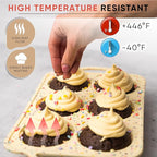 Confetti Silicone Jumbo Muffin Pan 6 Cup–Non-Stick Cupcake Pans for Baking, Heavy-Duty Large Silicone Muffin Pans for Baking, BPA-Free, Easy-Release, Oven & Dishwasher Safe