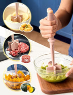 Nylon Hamburger Chopper, 5 Curve Blades Meat Masher Tool for Ground Beef, Turkey and More, Heat Resistant Non-scratch Utensil