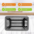 Spring Chef Professional Gray 10" Stainless Steel Parmesan Cheese Grater with Handle, 4 Sided Handheld Box Grater, Kitchen Carrot Shredder for Potato, Cheese, Ginger, Vegetables, Hashbrown