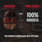 BAZAN COFFEE Too Strong Vietnamese Robusta Ground Coffee - Dark Roast High Caffeine - Bold Espresso Flavor Low Acidity - 12oz Bag
