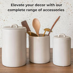 Ceramic Food Storage Jars, 108 Oz, Airtight Lid Handle, Kitchen Canisters for Grounds Coffee, Coffee Pods, Tea, Flour, Sugar, Rice, Pantry Organization or Kitchen Countertop Containers set