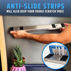 17" Premium Magnetic Knife Holder for Refrigerator (Double-Sided Heavy-Duty Magnets) - Upgraded Strip for Strong Fridge Mount - Clear Up Counter Space - 304 Anti-Rust Stainless Steel (Upgraded Design)
