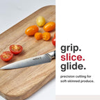 Zyliss Comfort Pro Serrated Paring Knife - Full Tang Vegetable & Bread Knife - Ice Hardened Stainless Steel Serrated Knife - Cutlery with Antibacterial Handle - Black/Stainless Steel - 4.5 Inches