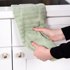 All-Clad Solid & Coordinate Kitchen Towels: Highly Absorbent, Super Soft Long Lasting 100% Cotton, 17" x 30" Tea Towels for Cleaning & Drying Dishes, Pans, Glassware, Countertops, 4-Pack, Fennel