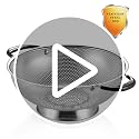 18/8 Stainless Steel Colander, Easy Grip Micro-Perforated 5-Quart Colander, Strainer with Riveted and Heat Resistant Handles, BPA Free. Great for Pasta, Noodles, Vegetables and Fruits - view 7