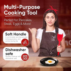 Egg Flipper Spatula Tongs (Set of 2) – Non-Stick 2-in-1 Grip & Flip Kitchen Tongs for Pancakes, Fish, Eggs, and More – Heat Resistant Cooking Tool (Black + Red)