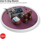 Copco Non-Skid Pantry Cabinet Lazy Susan Turntable, 18-Inch, White/Purple