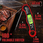 Digital Meat Thermometer for Cooking - IP67 Waterproof Kitchen Thermometer with Backlight and Hold, Fast Instant Read Thermometer, Candy Making, Outside Grill, Stocking Stuffers for Men-2 Pack