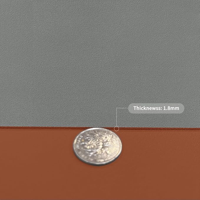 Leather Table Cover,1.8mm Thick,36x60 Inch Table Protector,Table Protector for Dining Room Table,Dining Table Cover,Table Cover Protector,Kitchen Table Protector(Brown+Gray,36x60)