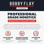 GreenPan x Bobby Flay 8" Nonstick Frying Pan Skillet, PFAS-Free Diamond Ceramic, Induction Suitable, Stay-Cool Silicone Handle, Easy Clean Dishwasher & Oven Safe, Egg & Omelet Pan, Oxford Blue