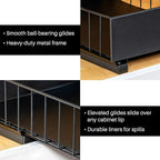 LYNK PROFESSIONAL® Pull Out Under Sink Kitchen Cabinet Organizer - 10" W x 14" D 2-Tier Drawer - Sliding Shelf Organizer for Cabinets and Undersink Storage Shelves - Lifetime Ltd. Warranty – Black