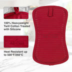 All-Clad Premium Pot Holder & Heating Pad, (1-Pack) Heat Resistant to 500 Degrees, 100% Cotton 10"x6.25" for Kitchen and Barbeque, Chili Red