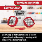 Slap Chop French Fry Potato Cutter Onion Chopper Apple Dicer - Easily Cut in Seconds - Stainless Steel Blades - No Mess Container - Slice French Fries, Fruit, and More - Dishwasher Safe