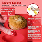 24 Cup Silicone Mini Muffin Pan,Nonstick Food Grade Silicone Baking Cups, Great for Making Muffin Cakes, Tart, Bread- Just Pop Out