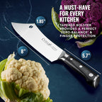 Cutluxe Cleaver Chef Knife – 8" Meat Cleaver Butcher Knife – German Steel Blade, Full Tang, Ergonomic Handle Design – Artisan Series