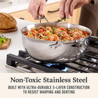 Premier Stainless Steel 4.5-Qt Chef's Pan with Lid
