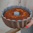 HAPPIELS 10 Cup Fluted Tube Cake Pan Nonstick, PFOA Free Fluted Cake Pan for Baking, Pound Cake Mold for Oven, Cake Molds And Cake Pans, Tube Mold, Pound Tin (Classic)