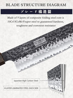 HOSHANHO Chef's Santoku Knife 7 Inch, Professional Japanese High Carbon Steel Chef Knife, Ultra Sharp Kitchen Knife with Octagonal Rosewood Handle