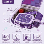 Bentgo Kids Lunch Bag - Durable, Double-Insulated Lunch Bag for Kids 3+; Holds Lunch Box, Water Bottle, & Snacks; Easy-Clean Water-Resistant Fabric & Multiple Zippered Pockets (Unicorn)