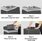 Safco Canmeleon Trash Can, 38 Gallons, Indoor and Outdoor Use, Open Top, Durable & Weather-Resistant Commercial Garbage Can, Black