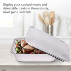 Foil Pans with Lids - 9x13 Aluminum Pans with Covers - 150 Foil Pans and 150 Foil Lids - Disposable Food Containers Great for Baking, Cooking, Heating, Storing, Prepping Food